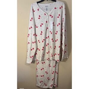 Croft & Barrow Pajama Set Women 3X Oatmeal Mittens Henley Winter Sleepwear NEW